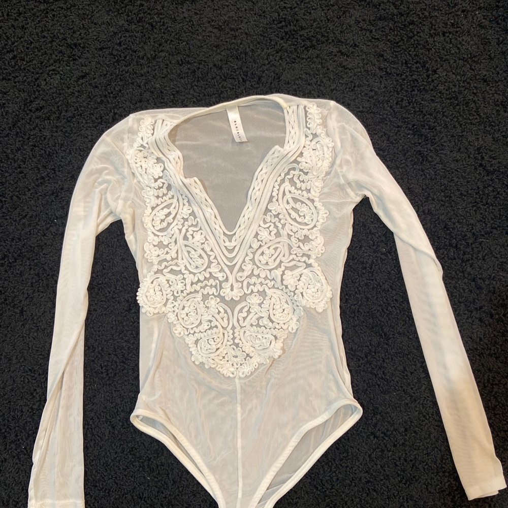 White sheer bodysuit